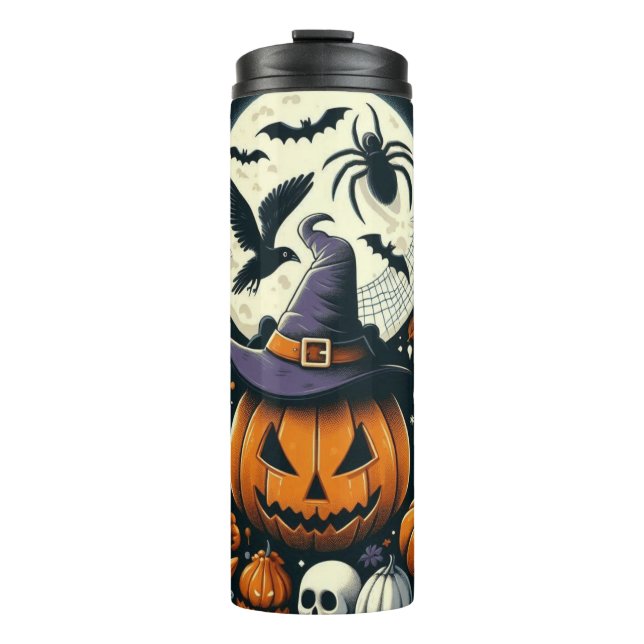 Termo Jack-O'-Lantern Witch Halloween Thermal Tumbler (Anverso)