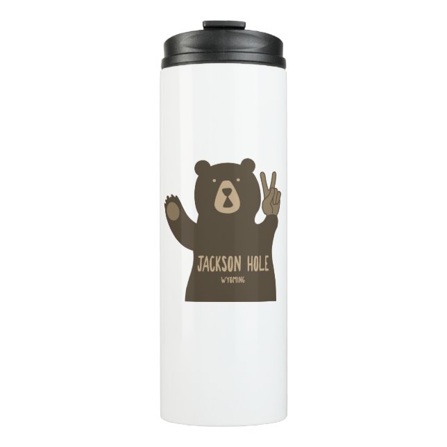Termo Jackson Hole Wyoming Peace Bear (Anverso)