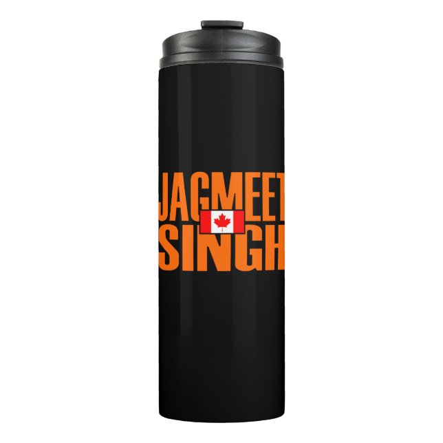 Termo Jagmeet Singh Naranja Bloquear texto Bandera canad (Anverso)