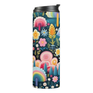 Termo Jardín de Arcoíris Caprichoso Patrón de Fantasía F