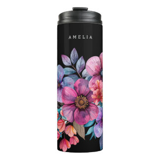 Termo Jardín floral rosa