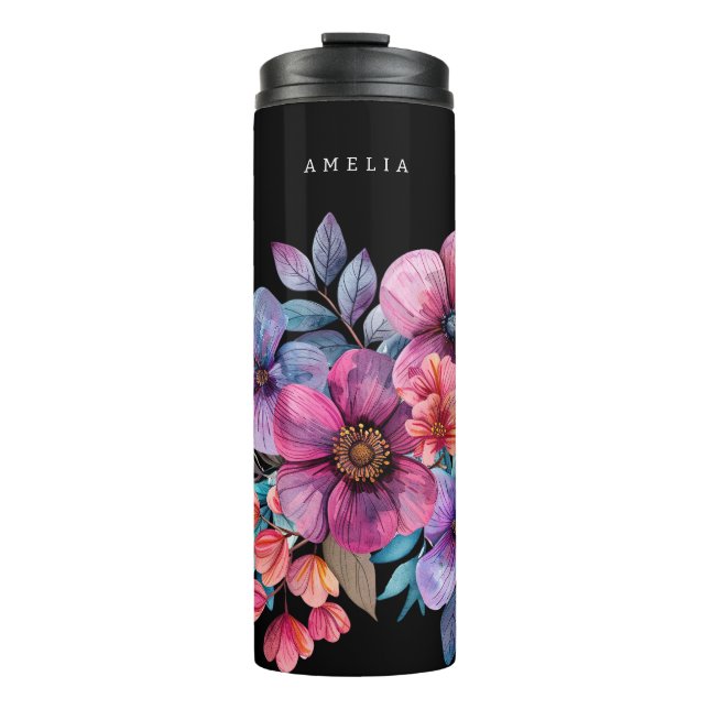 Termo Jardín floral rosa (Anverso)
