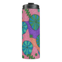 Jardín marino retro en Naranja y morado