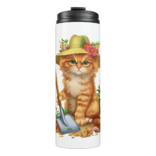 Termo Jardinería con gatos