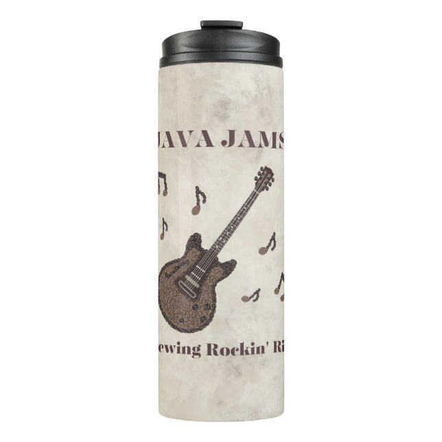 Termo Java Jams-Cervecería Rockin 'Riffs-Café-Guitarra- (Anverso)