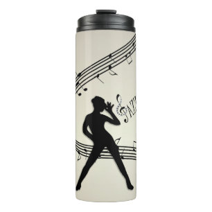 Termo Jazz Dance Golden Music Thermal Tumbler