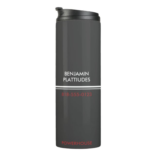 Termo JBHS VMA Negro con Logo Blanco Personalizable (Rotado hacia la derecha)