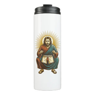 Termo Jesús ajustando incómodo wedgie a mitad de sentadi