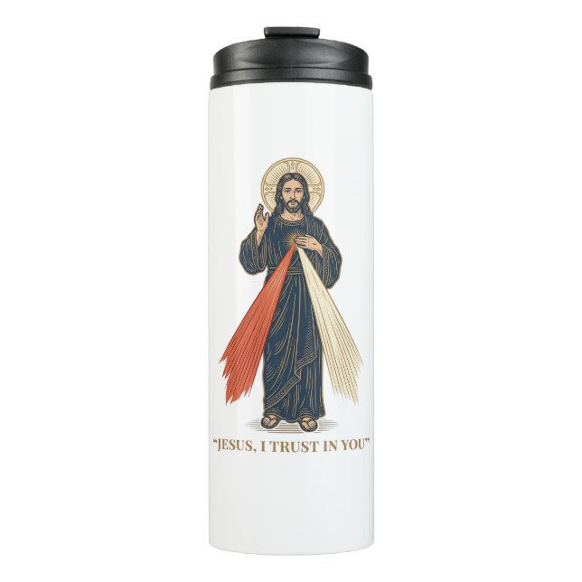 Termo Jesús Antiguo Confío en Ti Diseño Vectorial Religi (Anverso)