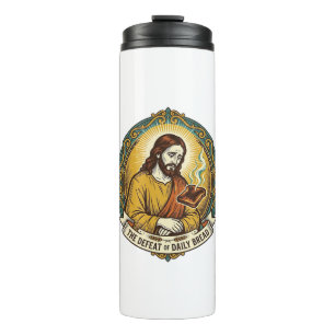Termo Jesús Derrotado Fumando Tostadas Quemadas Desayuno
