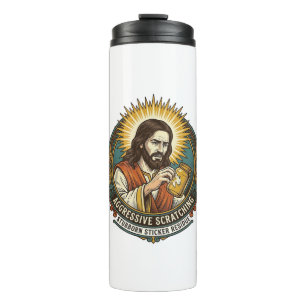 Termo Jesús Molesto Pegatina De Papel Residuo Tienda
