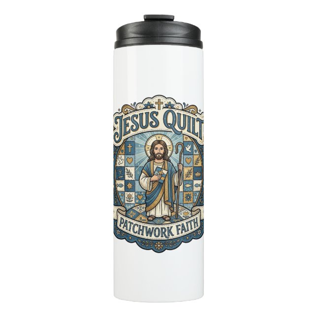 Termo Jesús Parche de Colcha de Retazos Fe Jesús Colcha  (Anverso)