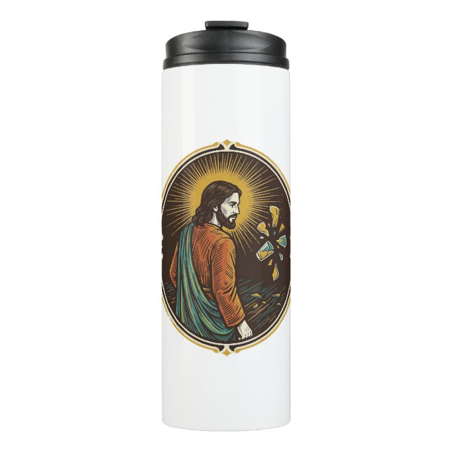 Termo Jesús Piso de Baile de Vidrio Roto Fiesta Peligro  (Anverso)