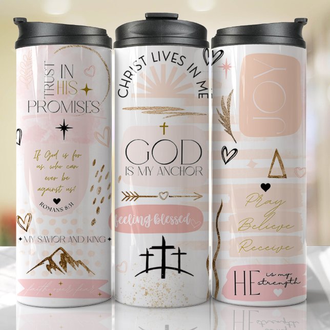 Termo Jesús Religioso Dios Oración de la Biblia (Religious Faith Tumbler)
