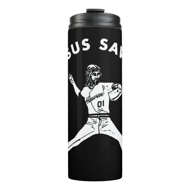 Termo Jesús Salvó a Shirt Religiosa Cristiana Fe Baseba (Anverso)