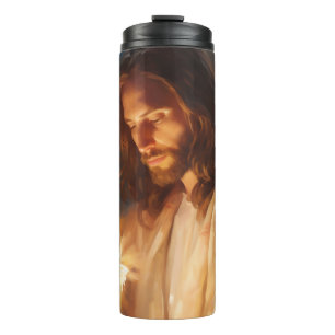 Termo Jesús Sujetando Tumbler Termal de Velas
