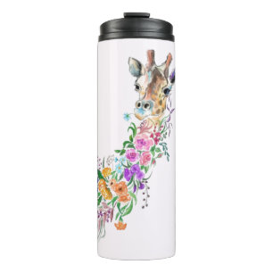 Termo Jirafa de ramo de flores coloridas Tumbler térmico
