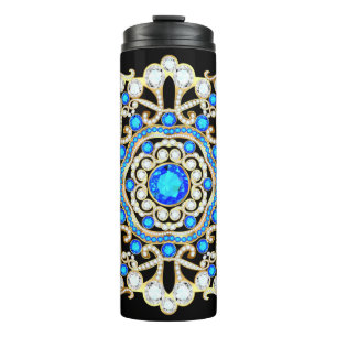 Termo joyas de broche de Mandala, elemento de diseño. Di