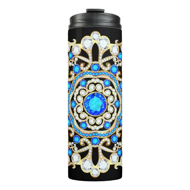 Termo joyas de broche de Mandala, elemento de diseño. Di (Anverso)