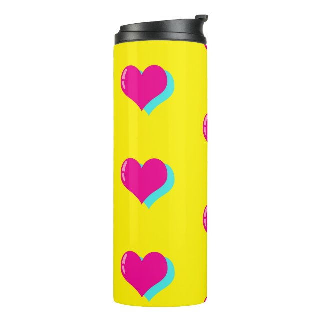 Termo Joyful Neon Love Retro Vaporwave Hearts Fun (Rotado hacia la izquierda)