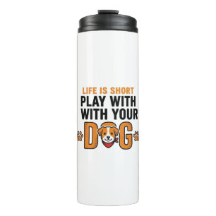 Termo Juega Con Tu Perro Diseño De Grabado Antiguo Diver