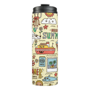 Termo Juego de Doodle de vacaciones de verano