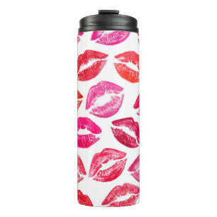 Termo Juego de labios rojos, fondo blanco.