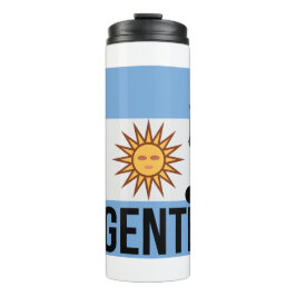 Termo Jugador de fútbol de bandera argentina usa el punt