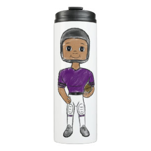 Termo jugador de fútbol retro vintage púrpura negro simp