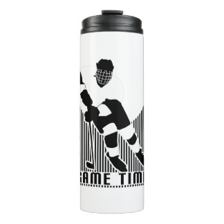 Termo Jugador de Hockey Tiempo de Juego Negro Blanco Ais