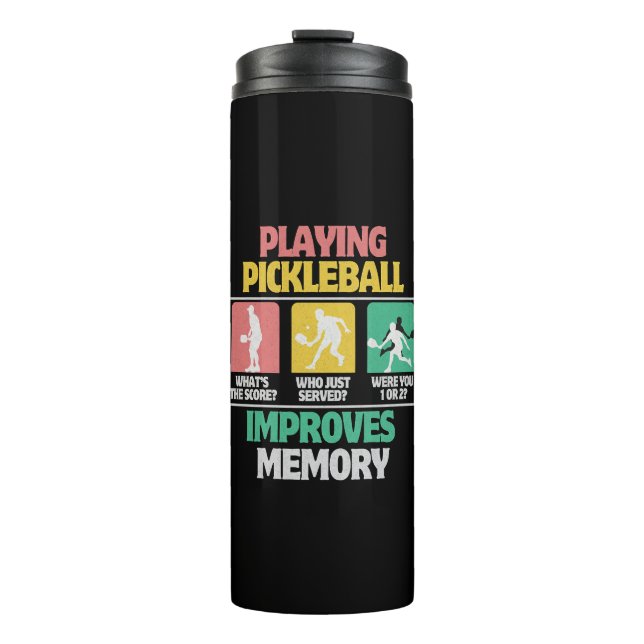 Termo Jugar Pickleball Mejora la Memoria (Anverso)