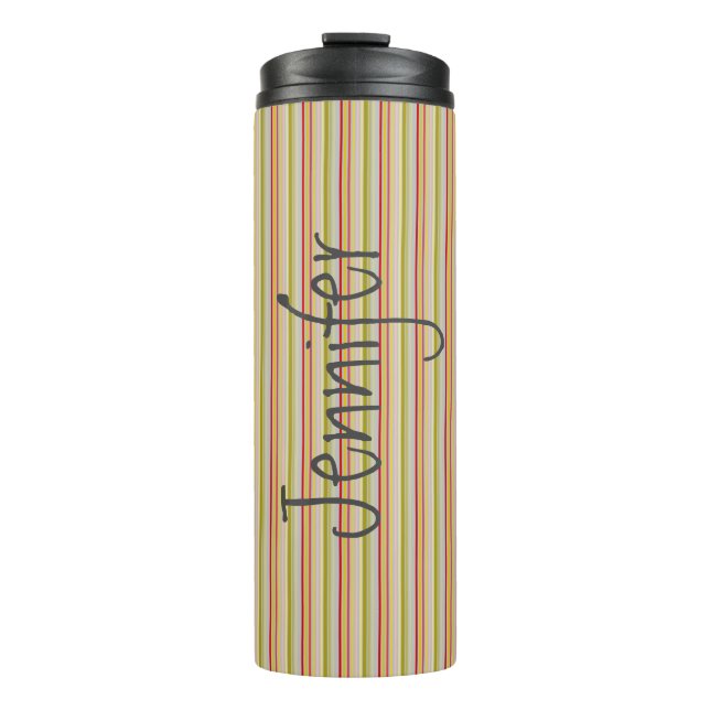 Termo Jugo de viaje de gris y de rayas (Anverso)