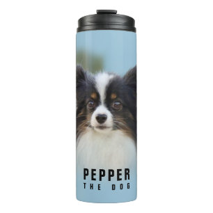 Termo Juguete de Papillon lindo perro español en el muel