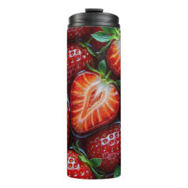 Termo Juicy Fresh Red Strawberries Summer Fruit Pattern
