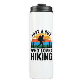 Termo Just a Guy Who Loves Hiking Retro Travel 