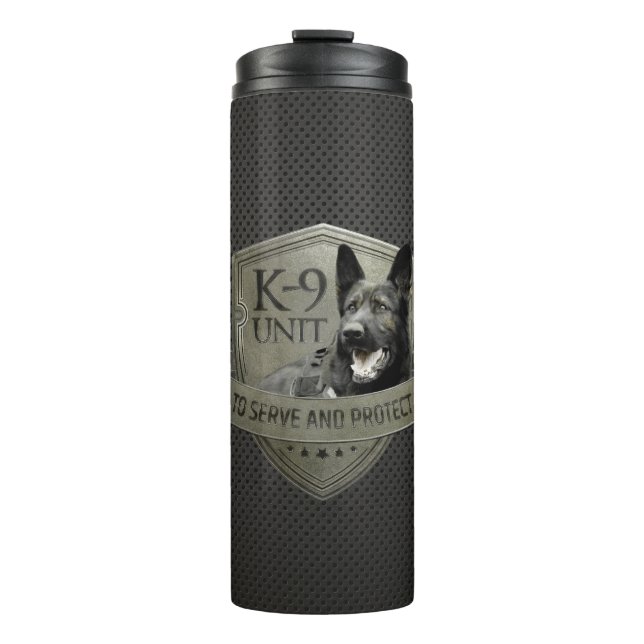 Termo K-9 unidad GSD - perro de pastor alemán de trabajo (Anverso)