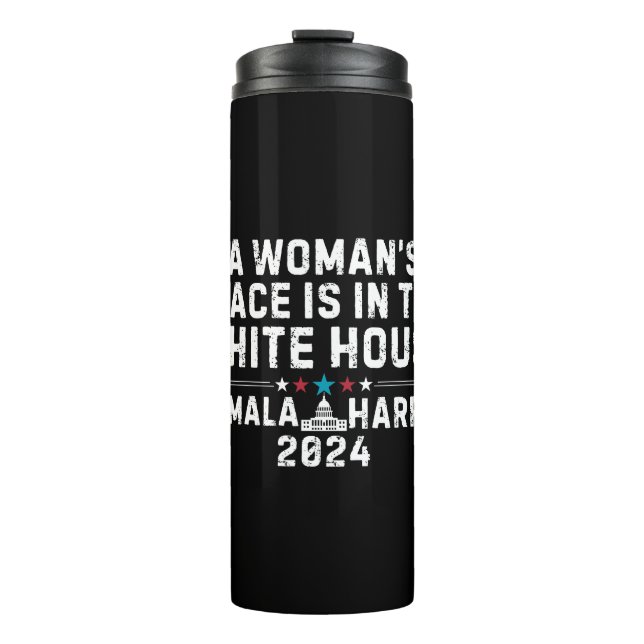 Termo Kamala Harris 2024 - Un lugar de mujer está en el  (Anverso)
