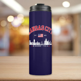Termo Kansas City Skyline | Vintage American Flag
