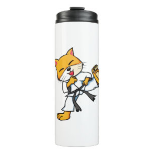 Termo Karate Cat Personalizado Funny