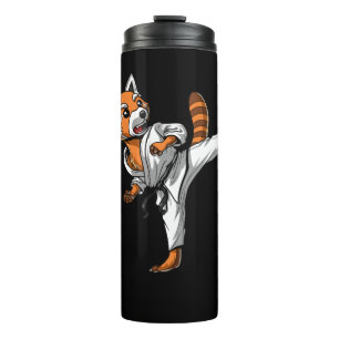 Termo Karate de oso panda rojo