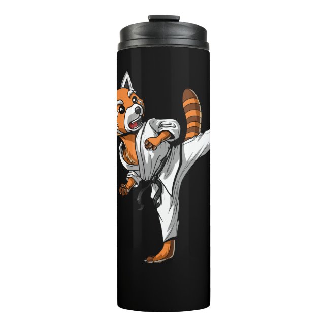 Termo Karate de oso panda rojo (Anverso)