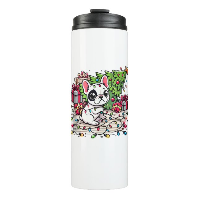 Termo Kawaii Anime Navidades de Frenchie Perro gracioso (Anverso)