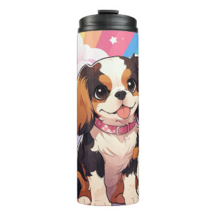 Termo Kawaii Cavalier Rey Charles Pastel Arcoiris