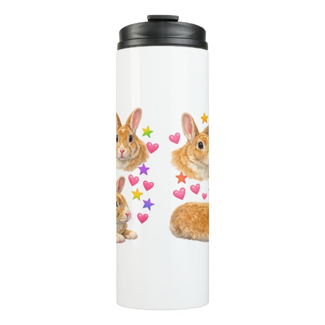 Termo kawaii lindo conejo conejito arcoíris y2k (Anverso)