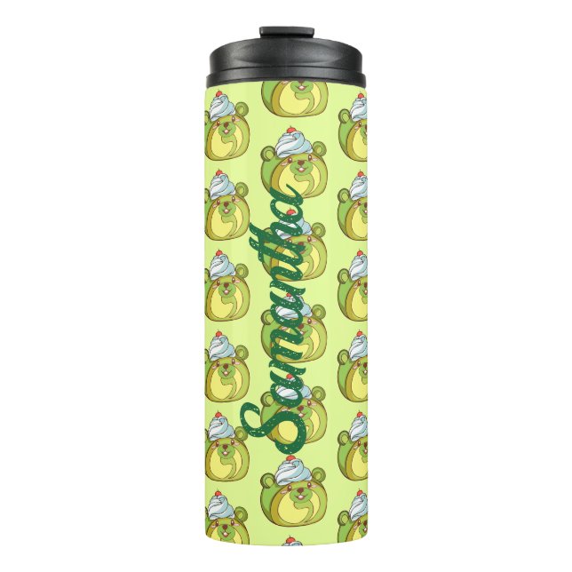 Termo Kawaii Matcha Torta de Oso Rollo Suizo (Anverso)