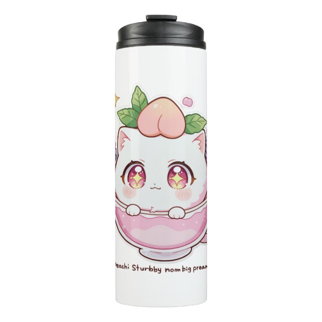 Termo Kawaii se masturba un gato en un tumbler térmico d (Anverso)