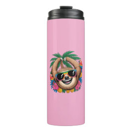 Termo Kawaii Tropical Sloth – Cute Summer Vibes Rainbow
