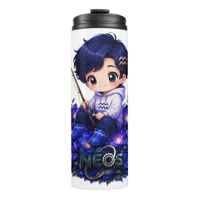 Termo Kawaii Zodiac Neos Acuario (Anverso)