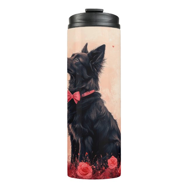Termo Kelpie australiano con rosas - Día de San Valentín (Anverso)