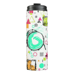Termo Kit de tambor: acuarela Memphis Retro.